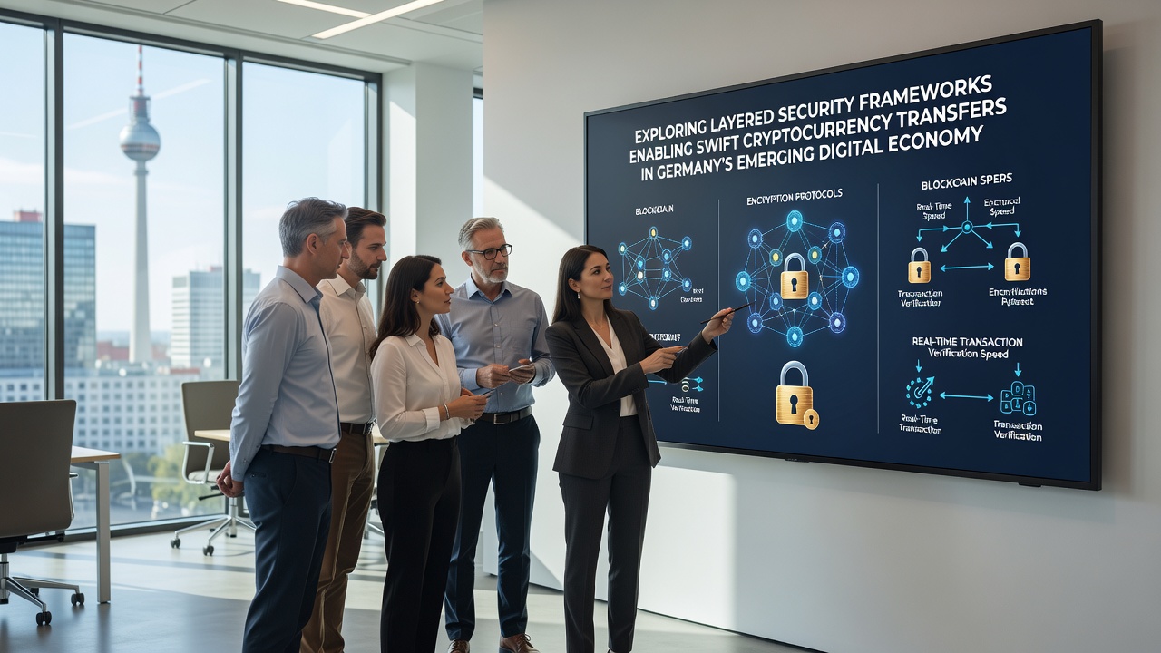 Illustration von Blockchain-Validierung und Verschlüsselung in mobilen Casino-Transaktionen