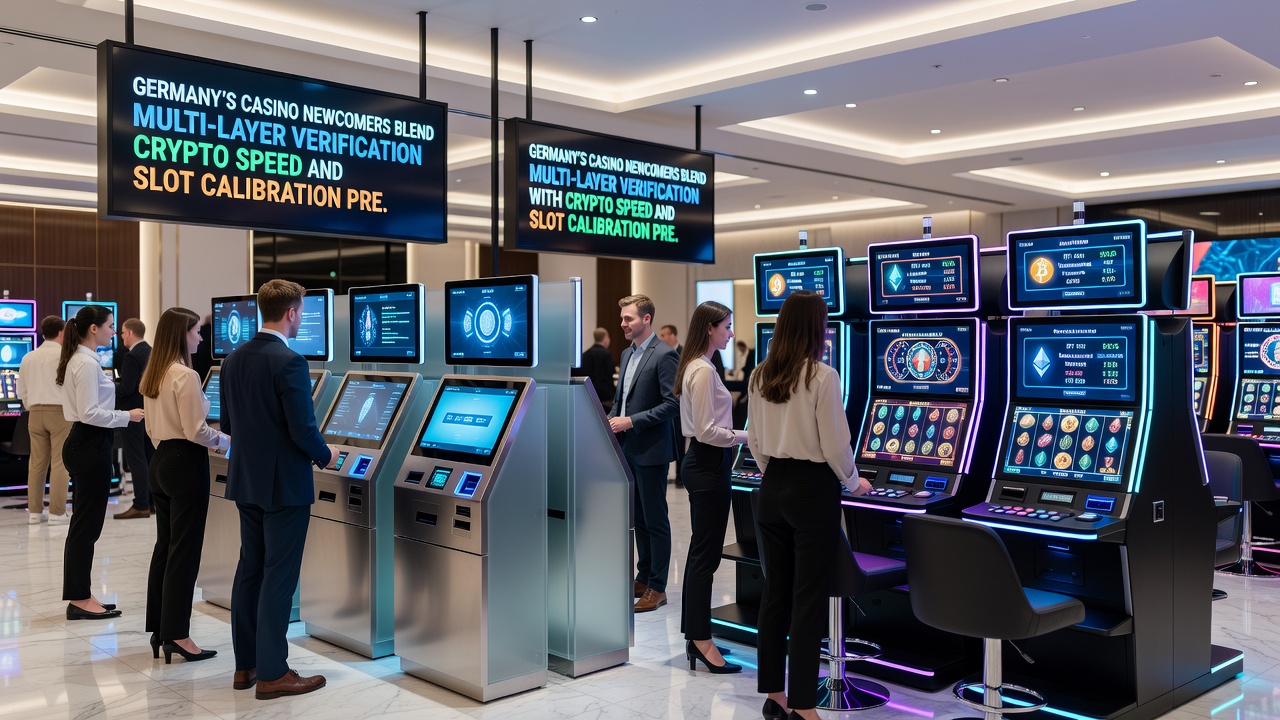 Illustration der Verknüpfung von Verifizierung, Krypto und Slot-Technologie in deutschen Casinos