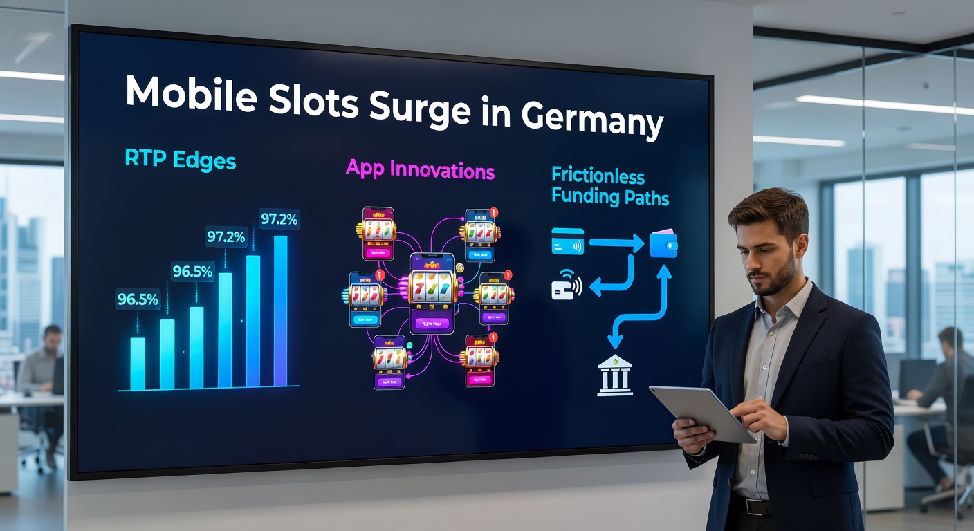 Moderne Casino-App auf Tablet mit RTP-Anzeige, innovativen Features wie AR-Slots und Zahlungsoptionen wie Apple Pay